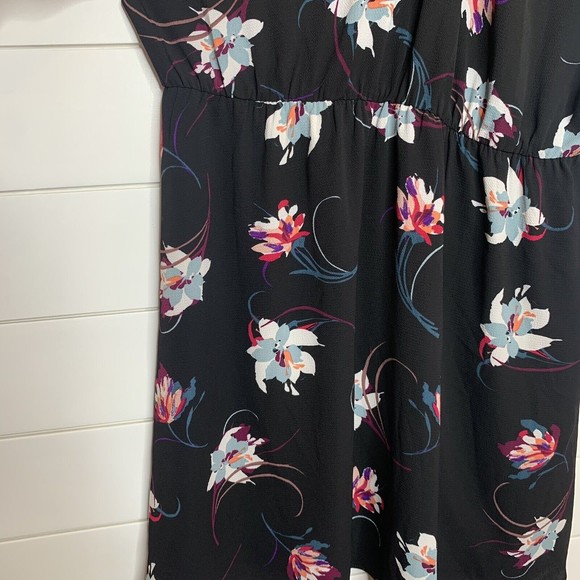 Maurices 2 Dress 2X XXL Black Floral Off The Shoulder Knee Length Lined A-Line - Picture 7 of 10